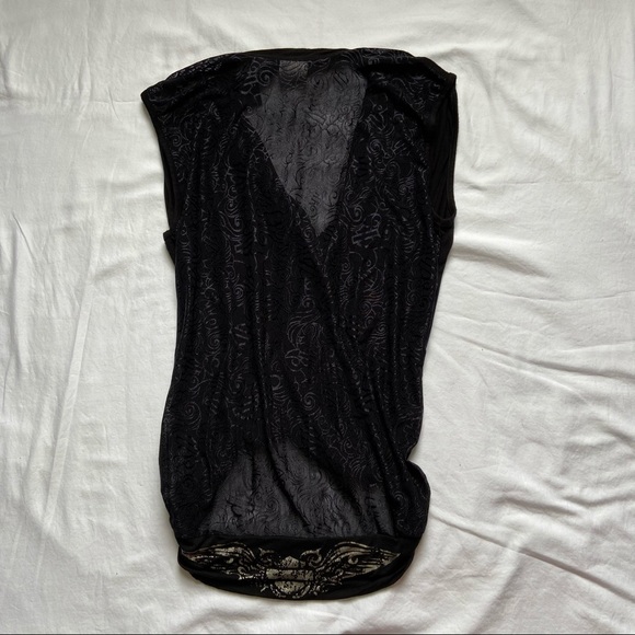 Harley Davidson Twist Front Lace Back Top - Picture 9 of 9